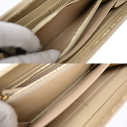 Fendi Long Wallet Round Zipper Wallet Beige 30ka959