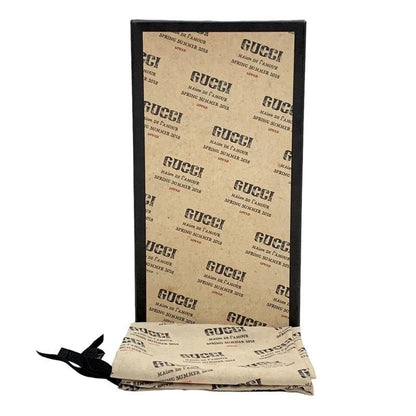 Gucci Prince Town Flat Shoes Leather Beige Red Gold Unused Mule Slipper Sandals