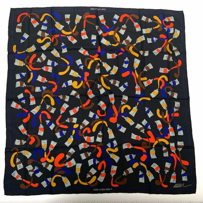 Louis Vuitton Louis Vuitton Silk Scarf Painted Black And Multicolor