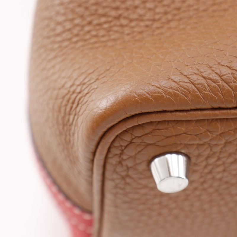 Hermes Picotin Lock Cazac 18PM Bicolor Taurillon Clemence Brown/red D Ladies