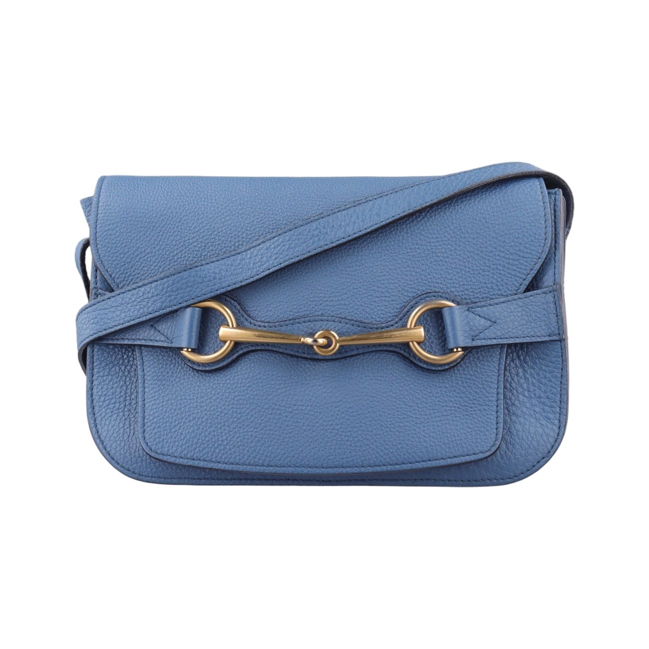 Gucci Bright Bit Blue Leather Messenger Bag
