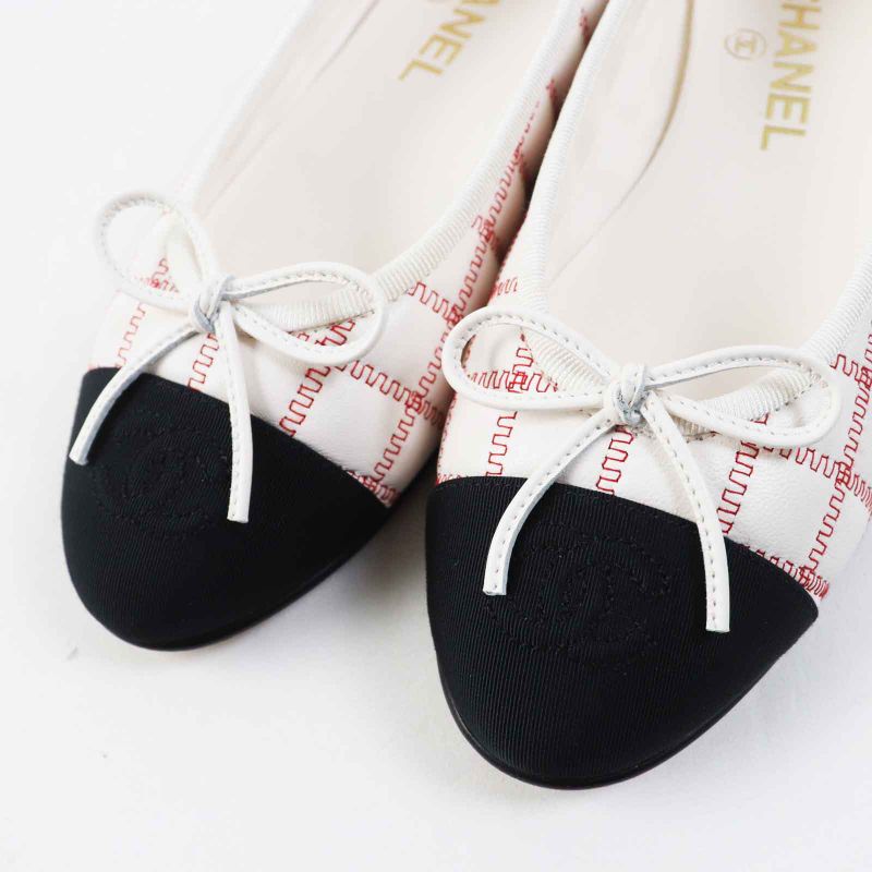 CHANEL 24P G45591 Ballerina Coco Mark Lambskin Flat Shoes/ballet Shoes With