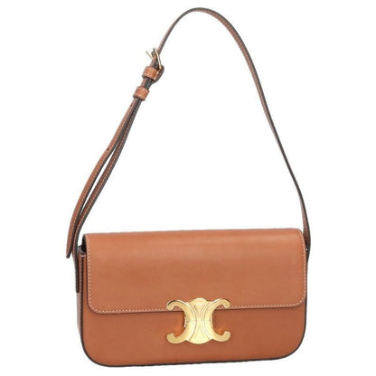 Celine Claude Triomphe Leather Shoulder Bag