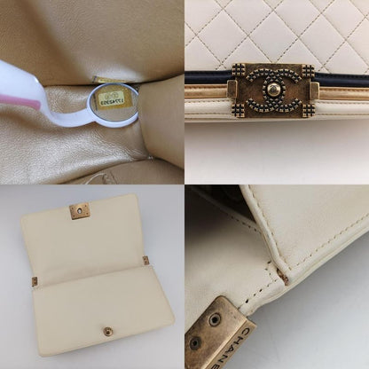 Chanel Boy Chanel White Lambskin A6754617742353