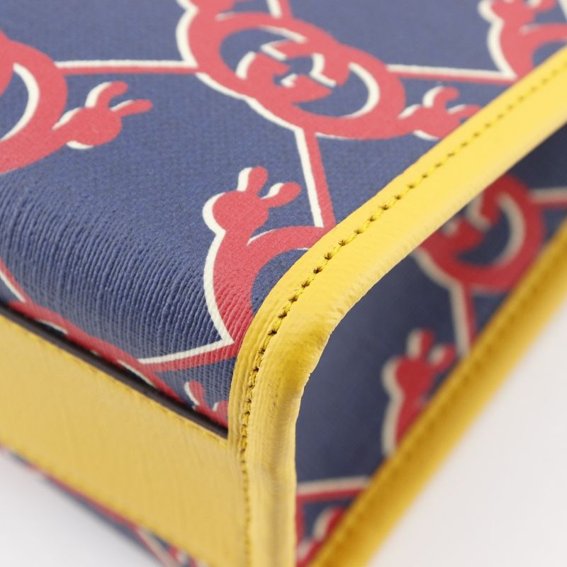 Gucci Snail Children Interlocking G Tote Bag 605614 PVC Navy Blue/red Ladies