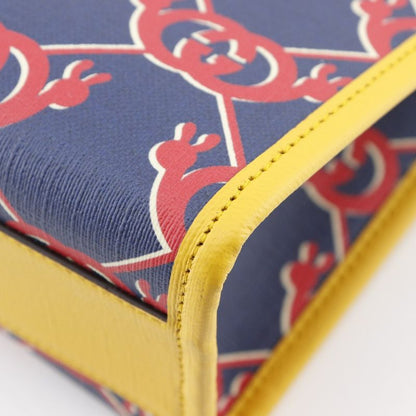 Gucci Snail Children Interlocking G Tote Bag 605614 PVC Navy Blue/red Ladies