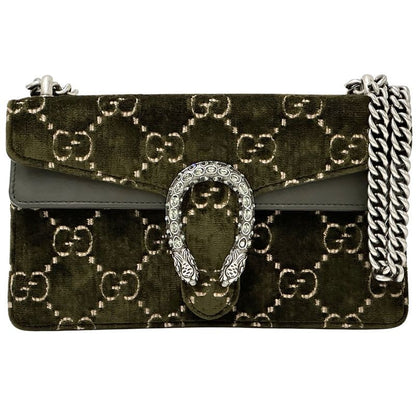 Gucci Bag Dionysus GG Suede Shoulder Leather Khaki