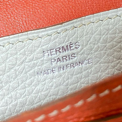 Hermes Bifold Wallet Dogon Long Sanguine And Pearl Gray Silver Hardware