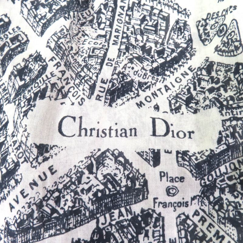 Christian DIOR 351j90a3294 100% Cotton Pleated Midi Plain Paris Skirt With