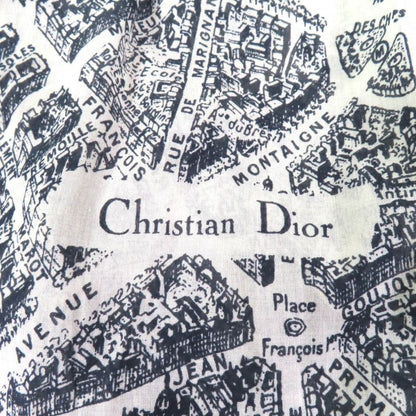 Christian DIOR 351j90a3294 100% Cotton Pleated Midi Plain Paris Skirt With