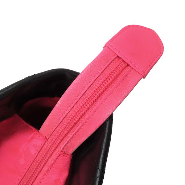 Chanel Tote Bag Cambon Line Medium Leather Enamel Black Silver Hardware Black