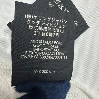Gucci Shawl Loved Print Border White Blue Scarf — view 6