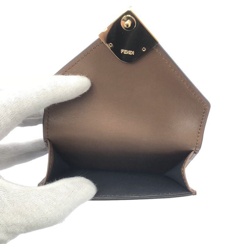 Fendi - FF Diamond Leather Wallet - Brown - Women