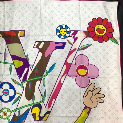 Louis Vuitton Takashi Murakami Collaboration Lvlogo Super Flat Blanc Carre 90