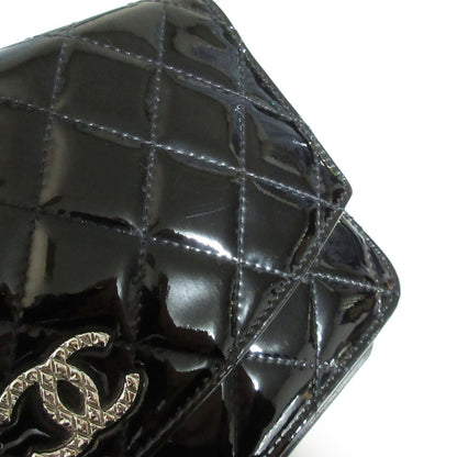 Chanel Brilliant Patent Quilted Chain Wallet Black — view 14