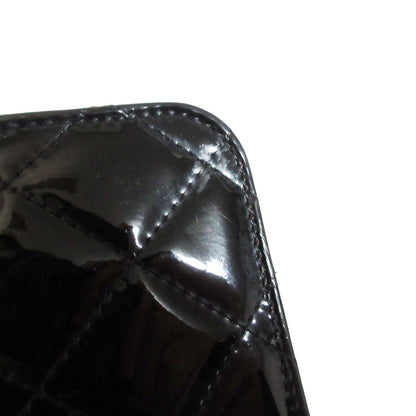 Chanel Brilliant Patent Quilted Chain Wallet Black — view 16