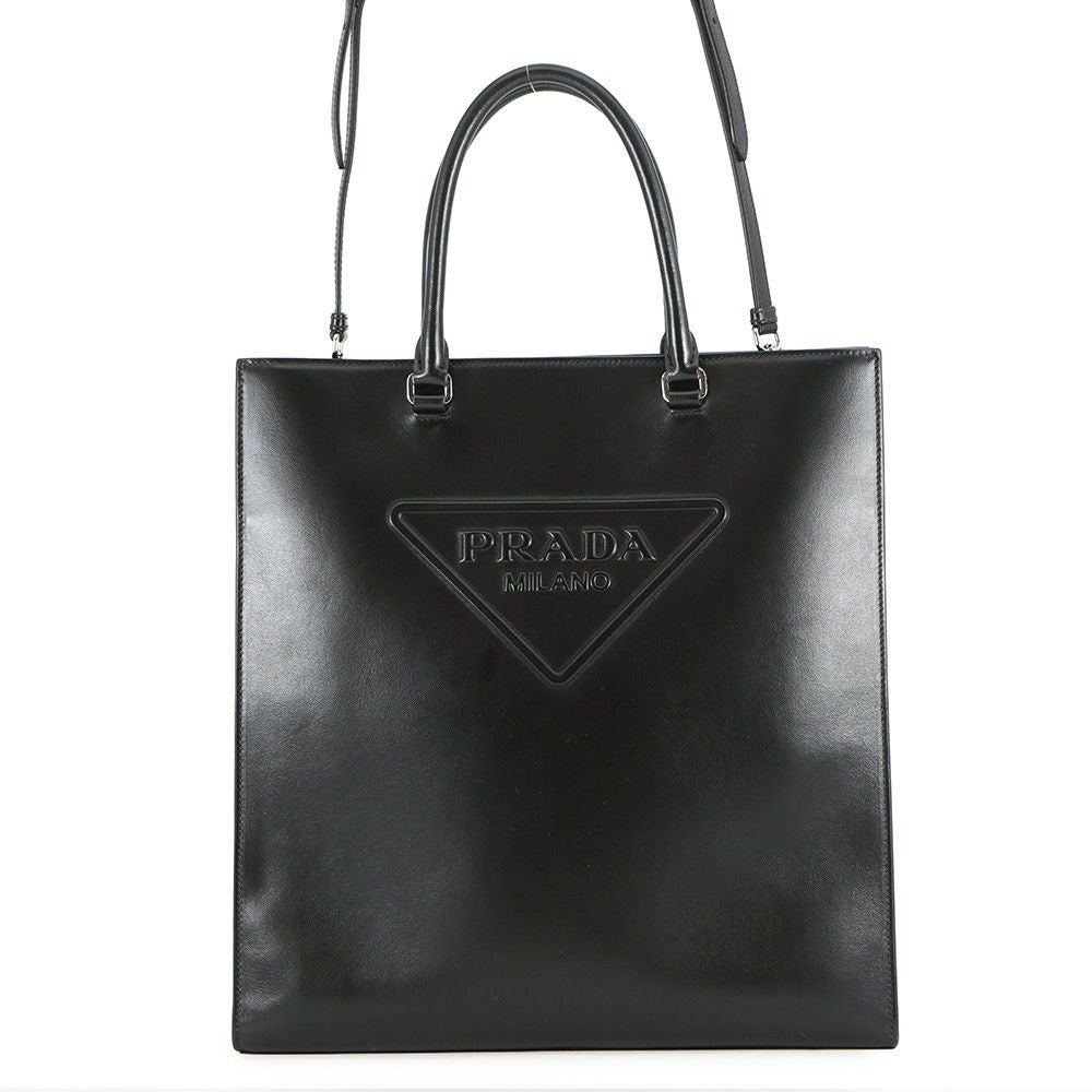 Prada Tote Triangle Logo 2-Way Black