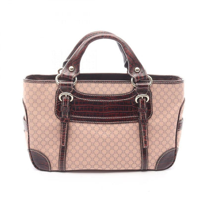 Celine Handbag Boogie Bag Macadam Light Rose Canvas Leather