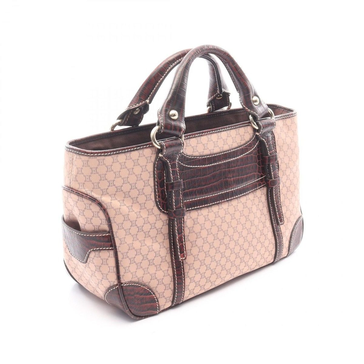 Celine Handbag Boogie Bag Macadam Light Rose Canvas Leather — view 2