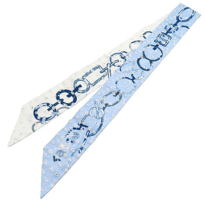 Hermes Twillie De L'ebookle Broderie Anglaise Silk Blue Scarf Blue 0176 Hermes