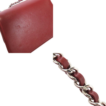 Chanel Braid Chain Burgundy Silver Calfskin Turnlock Braided Shoulder Bag — view 7