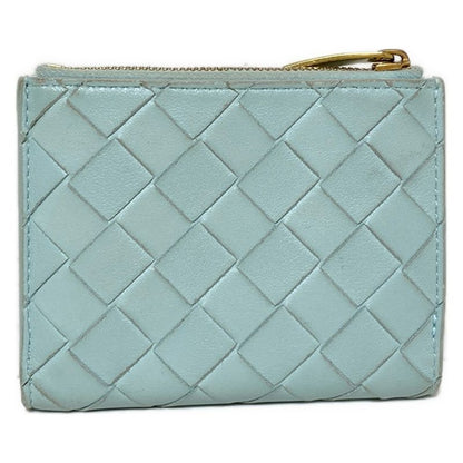 Bottega Veneta Bifold Wallet In Maxi Intrecciato Light Blue Leather