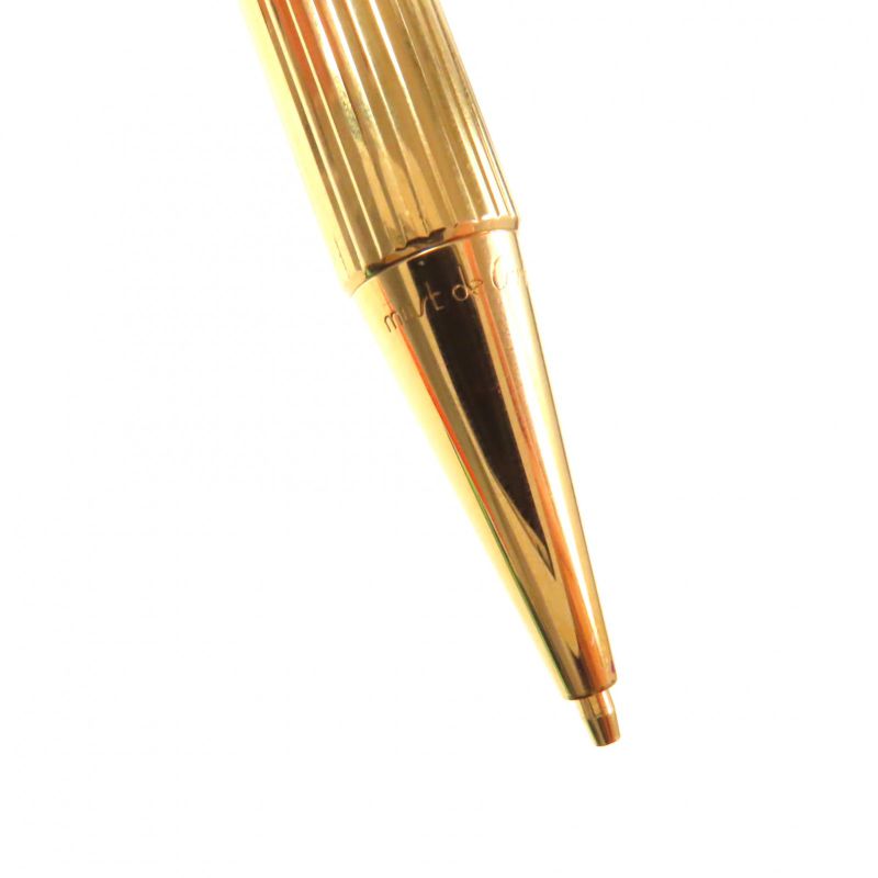  Cartier Must De Cartier Striped Logo Nock Mechanical Pencil Gold