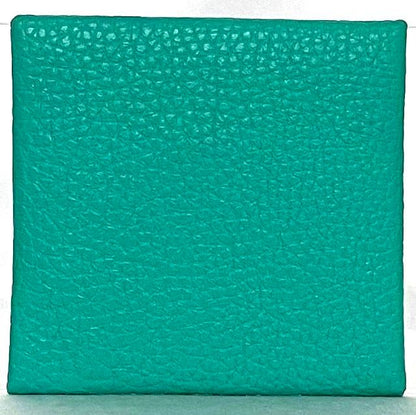 Hermes Coin Case Bastia Green Mint Excellent Condition Coin Purse Leather