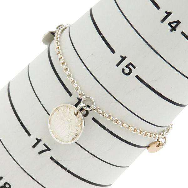 Hermes Bracelet Ex Libris PM Silver 925 18k Pink Gold Silver X Pink Gold Sh