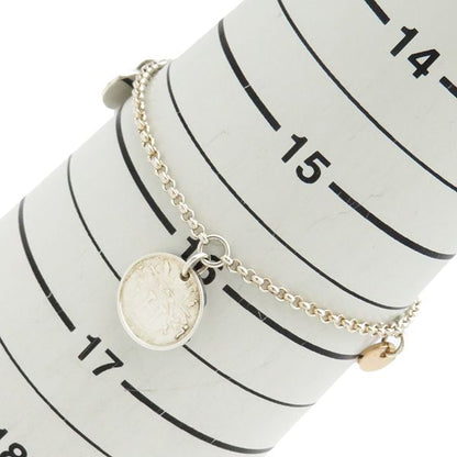 Hermes Bracelet Ex Libris PM Silver 925 18k Pink Gold Silver X Pink Gold Sh