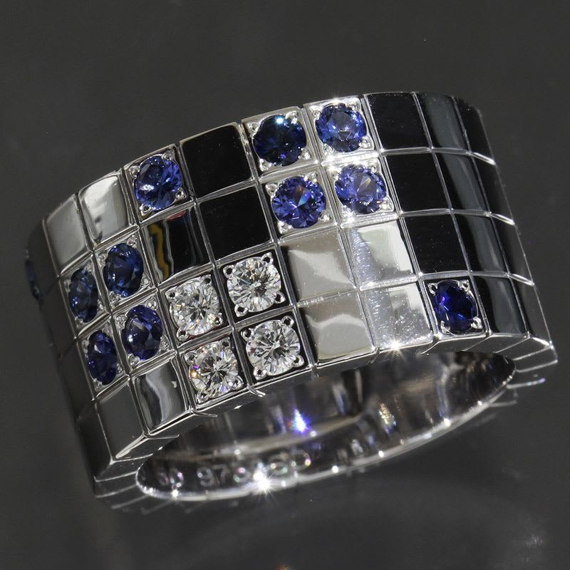 Cartier Payette Diamond Ring No 15.5 18K White Gold Box And Paper E1910