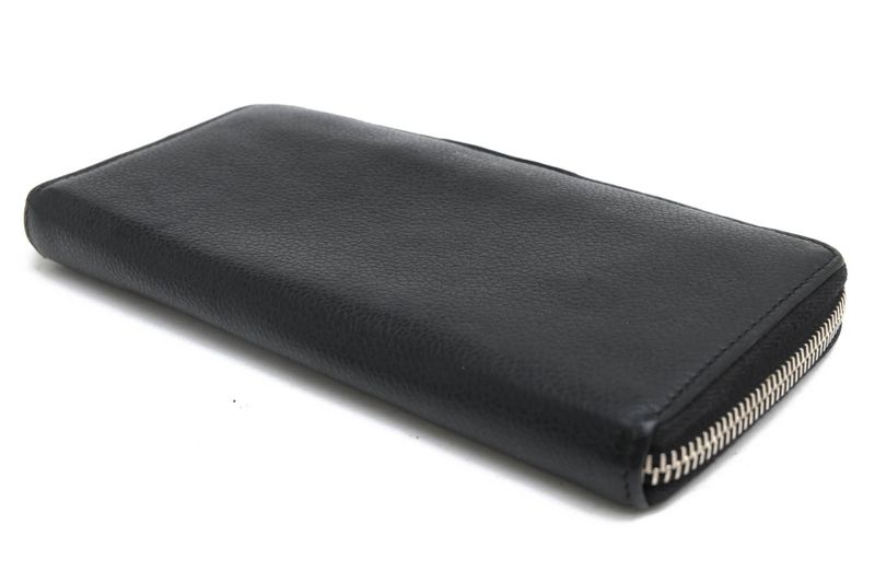 Saint Laurent/Yves Saint Laurent Long Wallet Ladies Women Leather Genuine Black