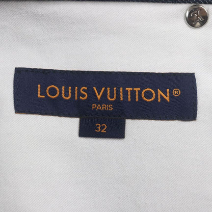  Louis Vuitton 23AW 100% Cotton Leather Straight Denim Pants With Patch And
