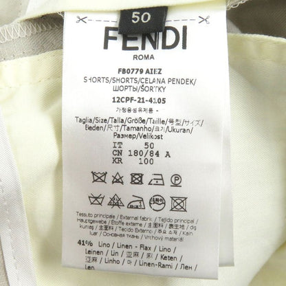 Fendi 2021 Fb0779 Linen Blend Logo Embroidery Embroidered Shorts Kinari 50