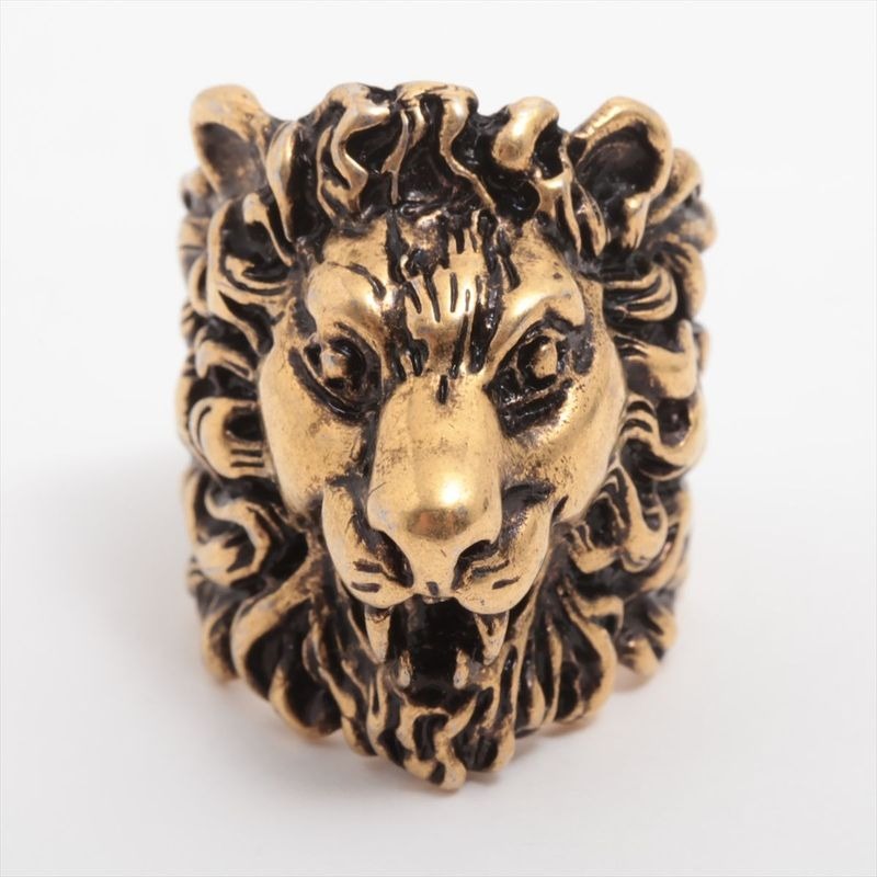 Gucci Michele Period Lion Head GP Ring 15