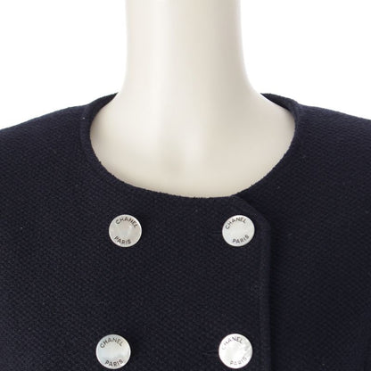 Chanel 97P Wool And Nylon Collarless Jacket Skirt Set-up P07187v05407 Navy 36