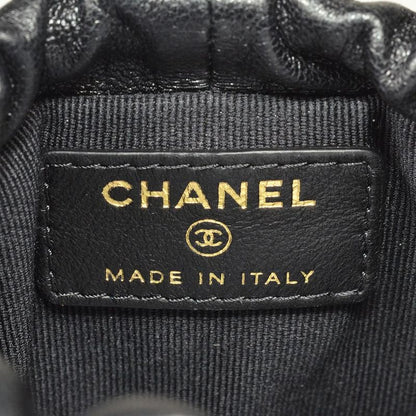 Chanel Coco Mark Chain Shoulder Pouch Shoulder Bag Lambskin Ap2330 Black Gold
