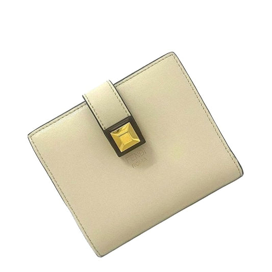 Fendi Bifold Wallet Beige Gold Orange 8 M0386