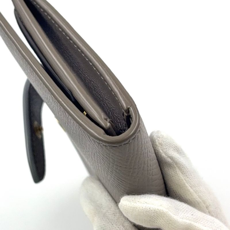 Celine Medium Strap Wallet Leather Gray Beige And Light Blue Wallet