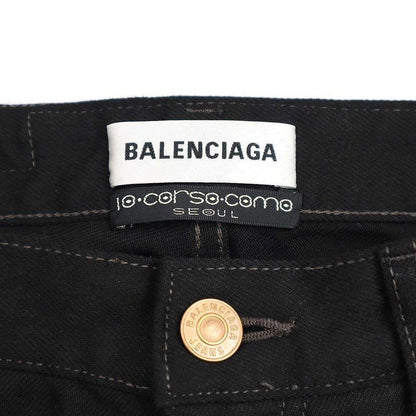 Balenciaga 21ss Cut-Off Damaged Denim Pants 657647 Tjw63 Black 25