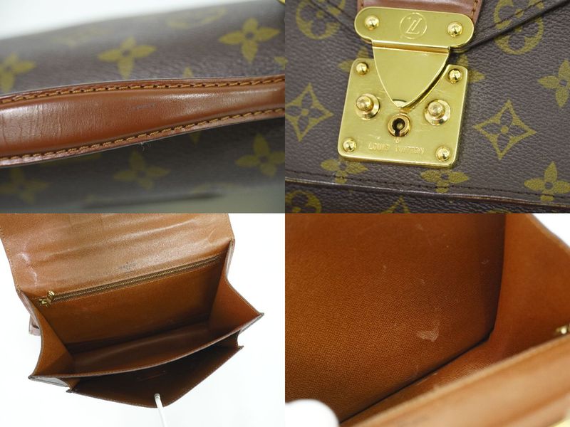 Authentic Louis Vuitton LV Monceau 26 Monogram 2WAY Shoulder Bag Handbag Brown