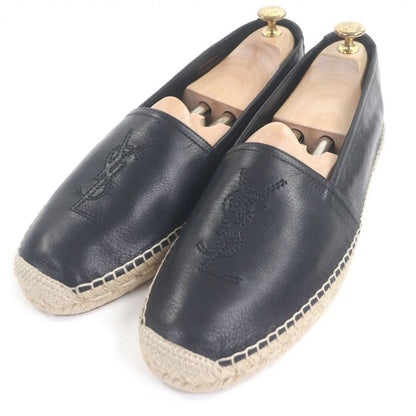 Saint Laurent Paris Leather Jute YSL Stitch Espadrilles Slip-on Flat