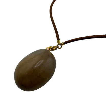 Hermes Necklace Leather Brown