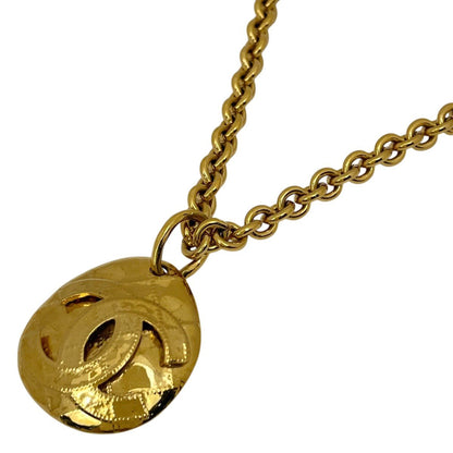 Chanel CC Logo Chain Necklace Quilted Long Gold Plated