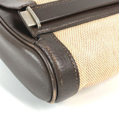 Hermes Clutch Bag Equi Leather / Canvas Beige