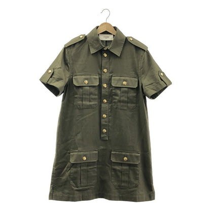 Celine Cotton Military Dress - 38 - Khaki - Women