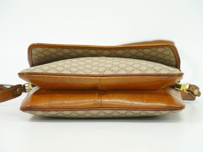 Authentic Celine Macadam Shoulder Bag Pochette PVC Beige Macadam Bag Pre-owned