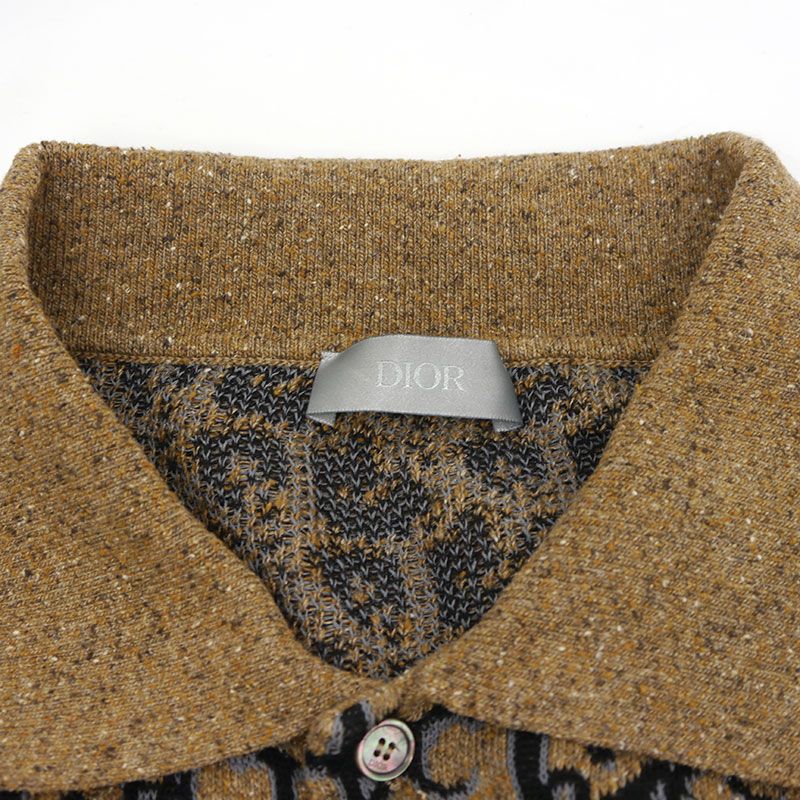 Dior Knit Short Sleeved Polo Shirt 283m830at355 S Brown