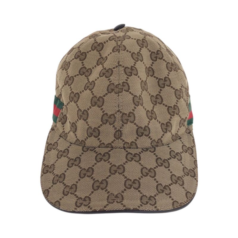 Gucci Sherry Line Size M/58cm (2283in) Beige Brown GG Canvas 200035 Cap Unisex