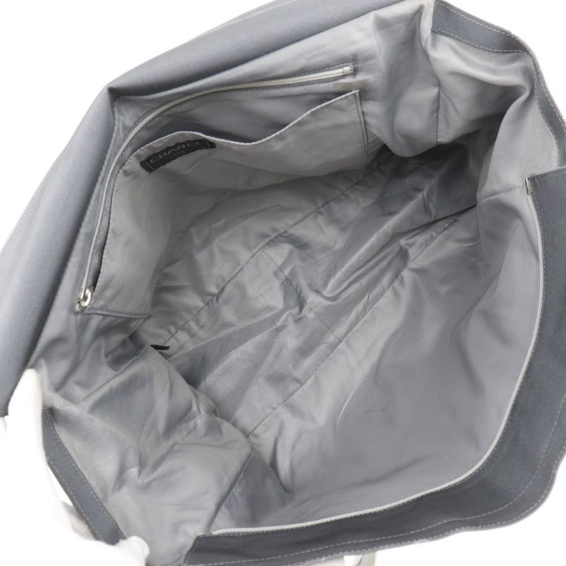 Chanel Logo Sport Line Nylon Gray Ladies Tote Bag